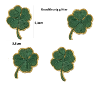 Strijkemblemen klavertje 4 stuks