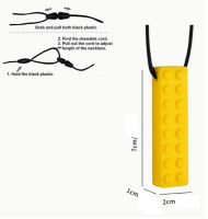 Bijtketting bouwsteen blauw