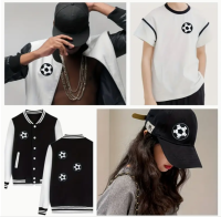 Strijkembleem voetbal 3 stuks