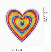 Strijkembleem regenboog hart