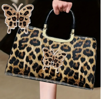 Strijkembleem luipaard vlinders 4 stuks