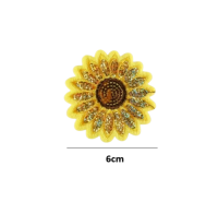 Strijkembleem zonnebloem 3 stuks