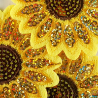 Strijkembleem zonnebloem 3 stuks