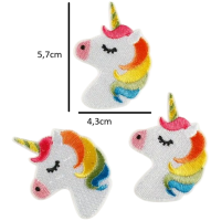 Strijkemblemen unicorn 3 stuks