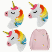 Strijkemblemen unicorn 3 stuks