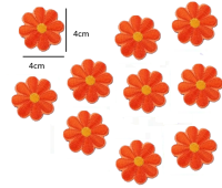 Strijkemblemen bloemen oranje 10 stuks