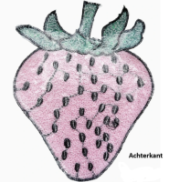 Strijkembleem pailletten aardbei