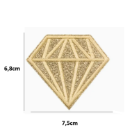 Strijkembleem diamant goud glitter