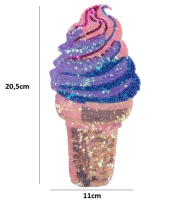 Strijkembleem pailletten ijs