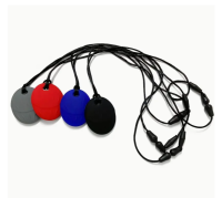 Bijtketting plat zwart