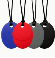 Bijtketting plat grijs