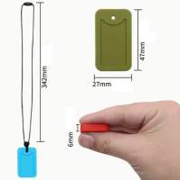 Bijtketting dogtag zwart