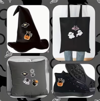 Strijkemblemen Halloween 8 stuks