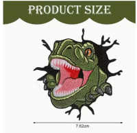 Strijkembleem uitbrekende t rex