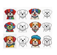 Oplosbare borduurpatronen honden 10 stuks