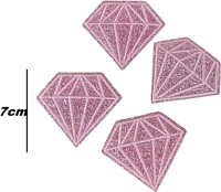 Strijkemblemen roze glitter diamanten