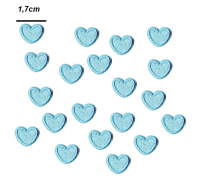 Strijkemblemen blauwe hartjes