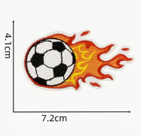 Strijkemblemen voetbal vuur