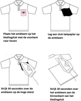 Strijkemblemen dierenprint harten