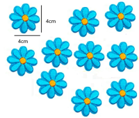 Strijkemblemen bloemen gekleurd 10 stuks