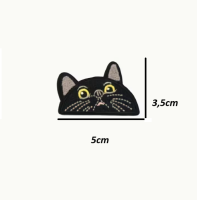 Strijkembleem halve kat