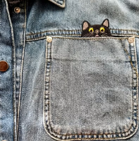 Strijkembleem halve kat