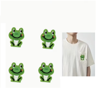 Strijkemblemen kikker 4 stuks