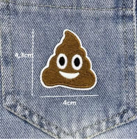 Strijkembleem poep emoticon