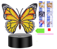 Diamond painting gele vlinder nachtlampje