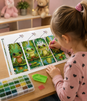 Diamond painting boekenleggers kikker