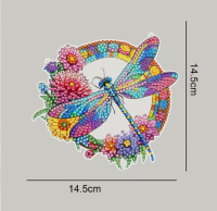 Diamond painting raamdecoratie libelle