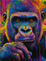Diamond painting kleurrijke gorilla