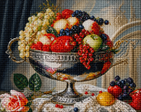 Diamond painting schilderij fruit in schaal 50x40cm